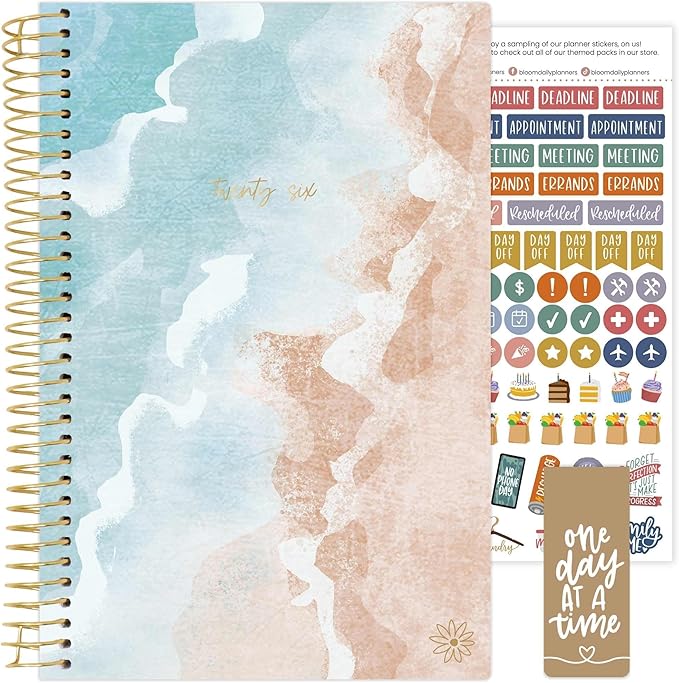 bloom daily planners 2026 Planner (January - December) Calendar Year Organizer - 5.5” x 8.25” - Weekly & Monthly Agenda Book with Stickers & Bookmark - Ocean Oasis
