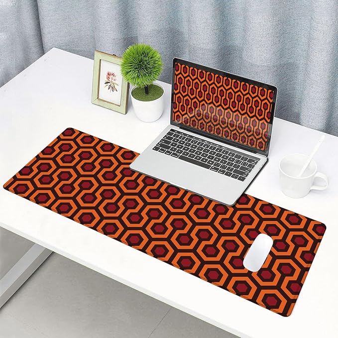 Gaming Mouse Pad, XXL Extended Computer Keyboard Long Mouse Mat, Large Desk Pad for Office Laptop, Non-Slip Rubber Base with Stitched Edge Mousepad, 31.5X11.8 inch Overlook Hotel Pattern