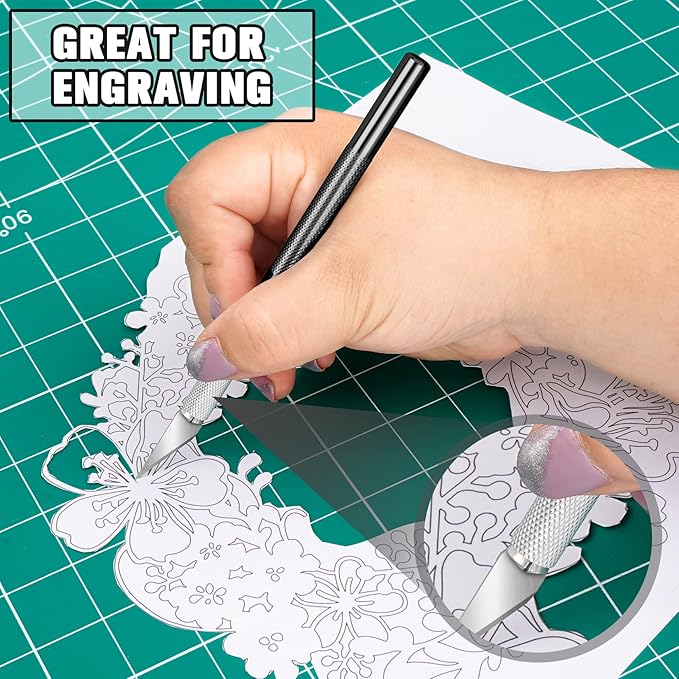 DIYSELF 2 Pack Exacto Knife Set for Crafting, Art & Leather - Precision Knife with 20 Blades #11 (Black)