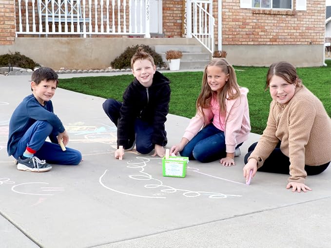 Kid Made Modern Non Toxic Sidewalk Chalk Bucket (24 Count) - Washable Colored Chalk Bulk Set for Kids and Toddlers Outdoor Games