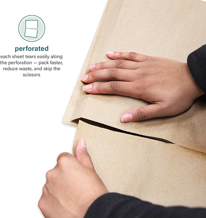 Elementree Brown Packing Paper Sheets for Moving & Shipping - 1500 Count (1375 Feet) - 14.5" x 11" Sheet Size - Sustainable Void Fill Packaging Made in the USA - Kraft Paper Thickness (00919)