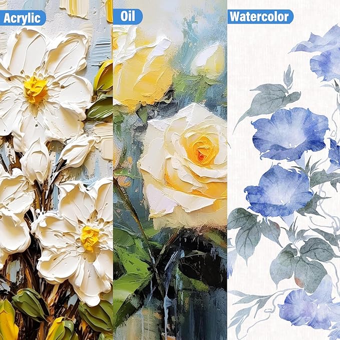 122PCS Professional Painting Set,Art Painting Supplies Kit,Canvas Painting Kit with Tabletop Wooden Easel,72Colors(Acrylic Paint Set,Watercolor,Oil) Brushes, Canvases,Painting Set for Kids Adults