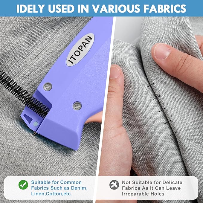 Stitch Gun for Clothes, Tagging Gun for Clothing Quick Fixes - Price Tag Gun with 6 Fine Needle, 1000 Black Fasteners & 1000 White Fasteners MediumPurple2+RosyBrown1