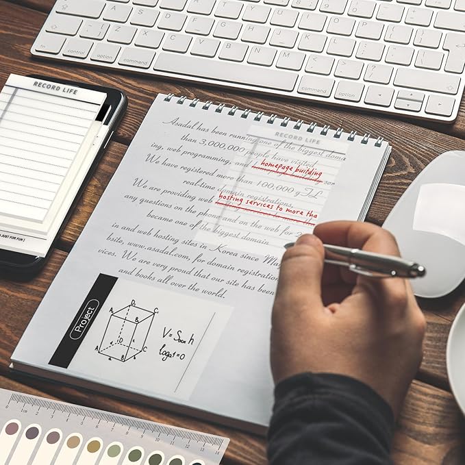 NatureTouch 300 Pieces Transparent Sticky Note Pads 200 Pieces Sticky Index Tabs Waterproof Translucent Office & School Supplies