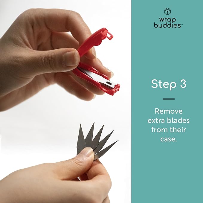 Wrap Buddies Gift Wrap Paper Cutter — Effortless Cutting Tool for Gift Wrapping, Scrapbooking, & Crafts — Compatible with Various Paper Sizes — Ideal for Birthdays & Holidays — 6 Blades Included