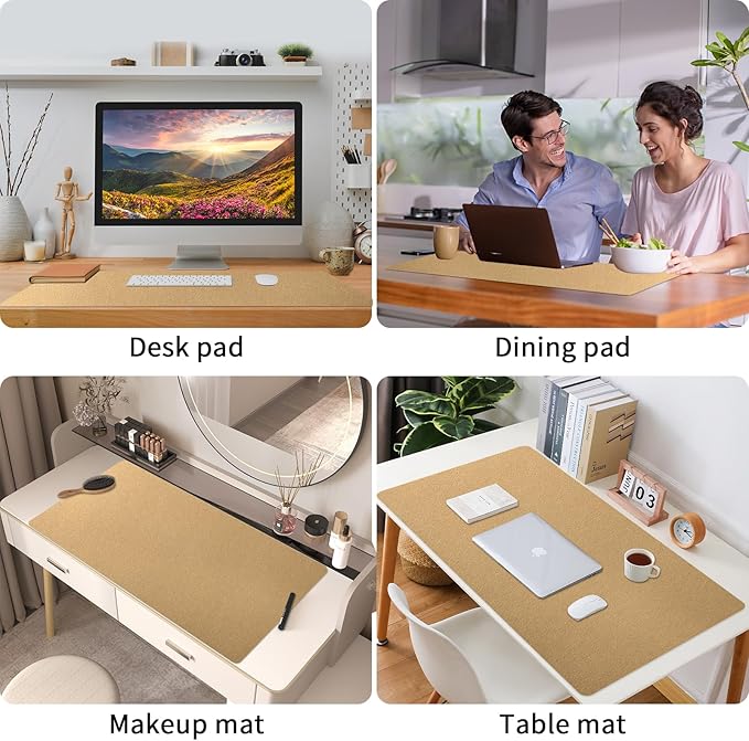Bloss Gold Desk Mat, PU Large Mouse Pad for Desk, Desk Matt for Desktop, Desk Pad Mat Waterproof, Computer Mat for Office/Home/Decor/Desk Protector(31.5 x 15.7 Inches)