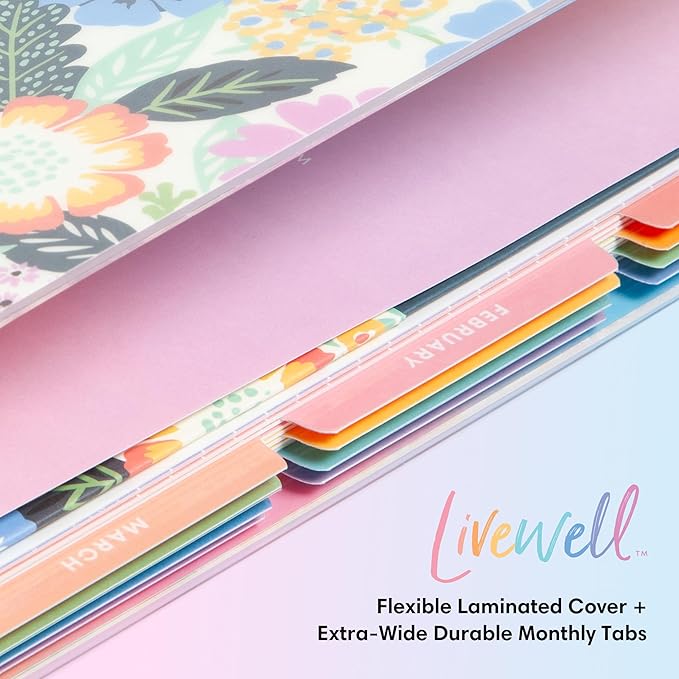 Blue Sky Livewell 2026 Weekly and Monthly Planner Calendar, January 2026 - December 2026, 7" x 9", Flexible Laminated Cover, Heavy Duty Coil Binding, Colorful Premium Paper, Includes Storage Pocket, Stickers, Charmie