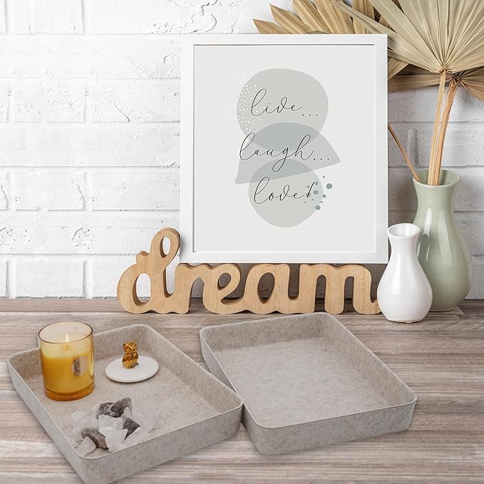 Welaxy 2-piece Office desk drawer organizer tray letter-size documents paper book file Folder Holder Scandinavian-chic storage bin hygge design sleek minimalist gifts idea storage bins (Oatmeal)