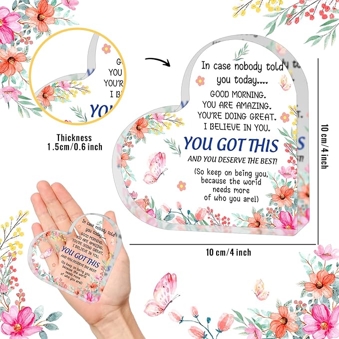 Appreciation Gifts for Women, Thank You Gifts, Affirmations Heart Shape Acrylic Sign, Inspirational Gifts, I Believe In You Sign, Office Gift, Thank You Gifts For Women Nurse, Teacher, Boss, Coworker