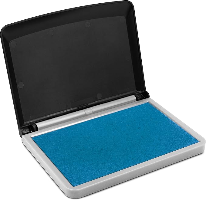 MaxMark Large Premium Sky Blue Ink Stamp Pad - 2-3/4" by 4-1/4" - Premium Quality Felt Pad