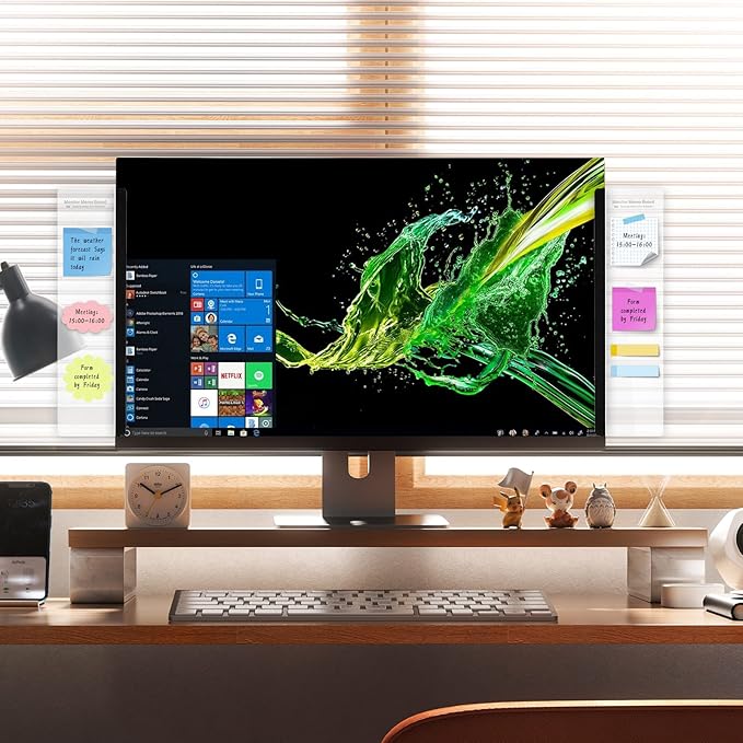 Office Desk Accessories 2pcs Multifunction Computer Monitor Memo Board - Office Supplies for Women Men Computer Sticky Note Holder Home Decor (Smooth Monitor Memo Board)