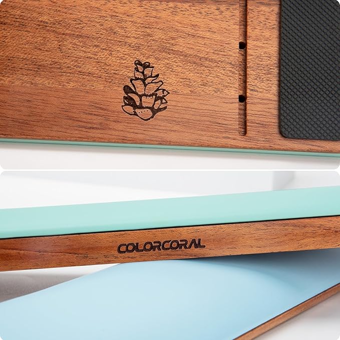 COLORCORAL Keyboard Wrist Rest Ergonomic Keyboard Arm Rest for wrist with Memory Foam Durable Wooden Keyboard Wrist Support with Anti-Slip Rubber Base for Typing Pain Relief Comfort for Office, Gaming