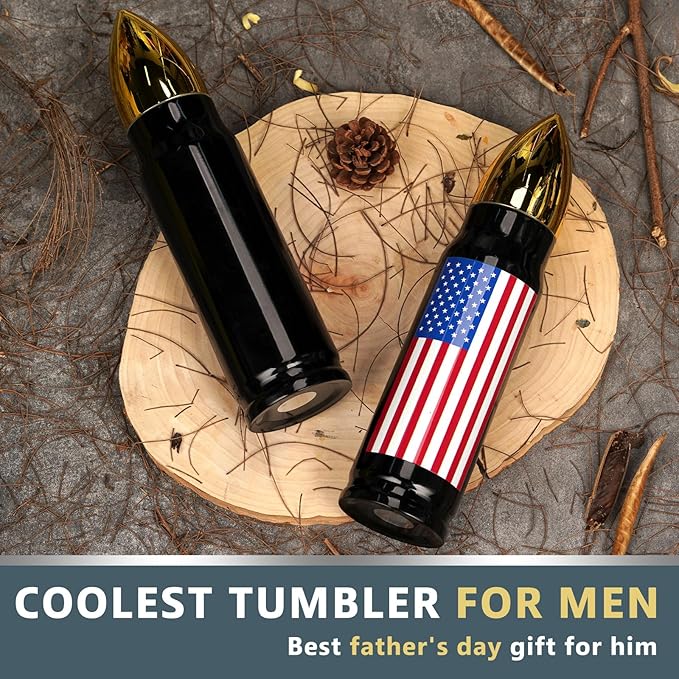 Men Gifts for Christmas from Daughter Son, 17 oz American Flag Bullet Tumbler, Best Dad Ever Gifts, Mens Stocking Stuffers Idea, Christma Presents for Dad Men