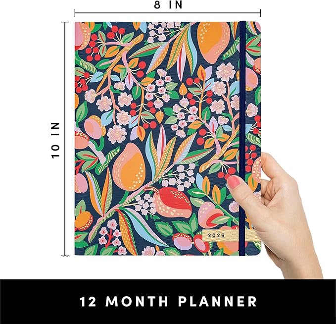 PAPERAGE 2026 Monthly Planner, 12 Months (January 2026 - December 2026), 8 in x 10 in, 2026 Planner with Large Monthly Spreads & Calendar Views, Note Pages, To Do Lists & Trackers, – Cherry Blossom