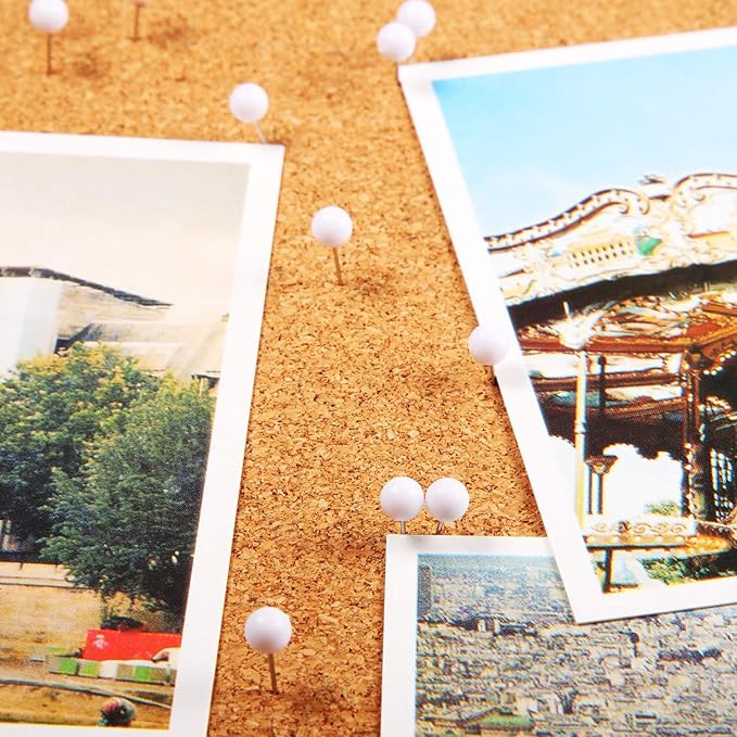 Map Tacks Push Pins Small Size 300 Packs (White, 1/5 Inch)