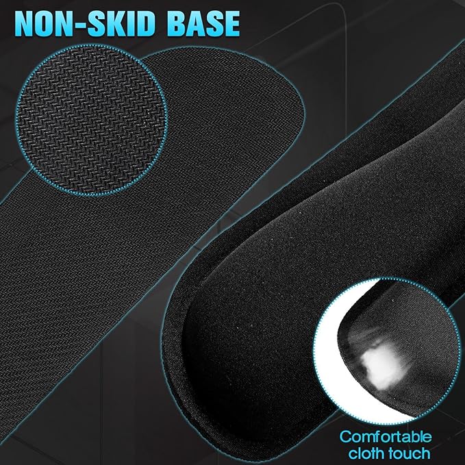 Yunsailing 12 Pcs Ergonomic Mouse Pad and Keyboard with Wrist Support Set Arm Rest Wrist Combo Gel Memory Foam Key Board Pad for Computer Laptop Gaming Office Typing Pain Relief
