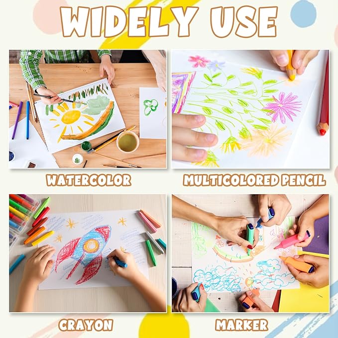 TaoBary 300 Pcs Watercolor Paper Sheet Bulk White Cold Press Paper Pack 140lb 300gsm Sketch Painting Watercolor Pad for Watercolorist Beginning Artists Adults Drawing Craft(5 x 7 Inch)