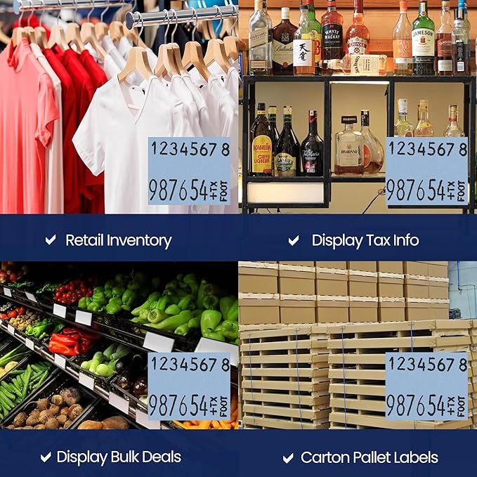 Blue Pricing Labels for Monarch 1136 Price Gun – 3 Sleeves, 24 Rolls Value Pack - 42,000 Price Marking Labels – with Ink Rolls Included