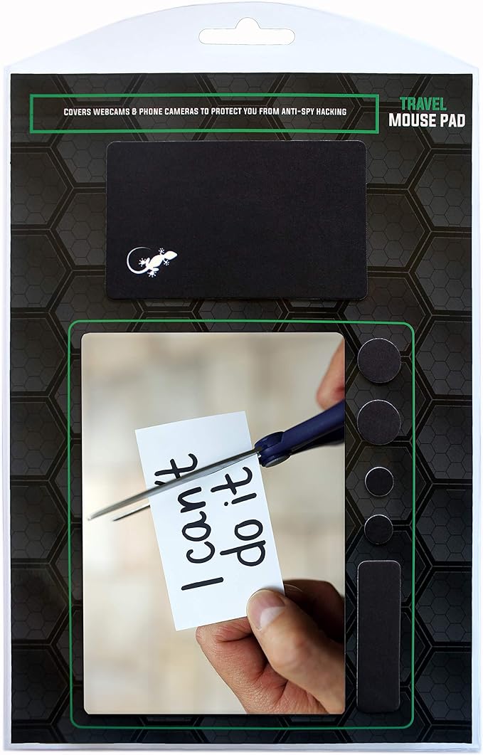 Mouse Pad Adhesive Bottom - Sticks to Any Surface - Portable - Webcam Covers and Screen Cleaner Included (CAN DO IT)