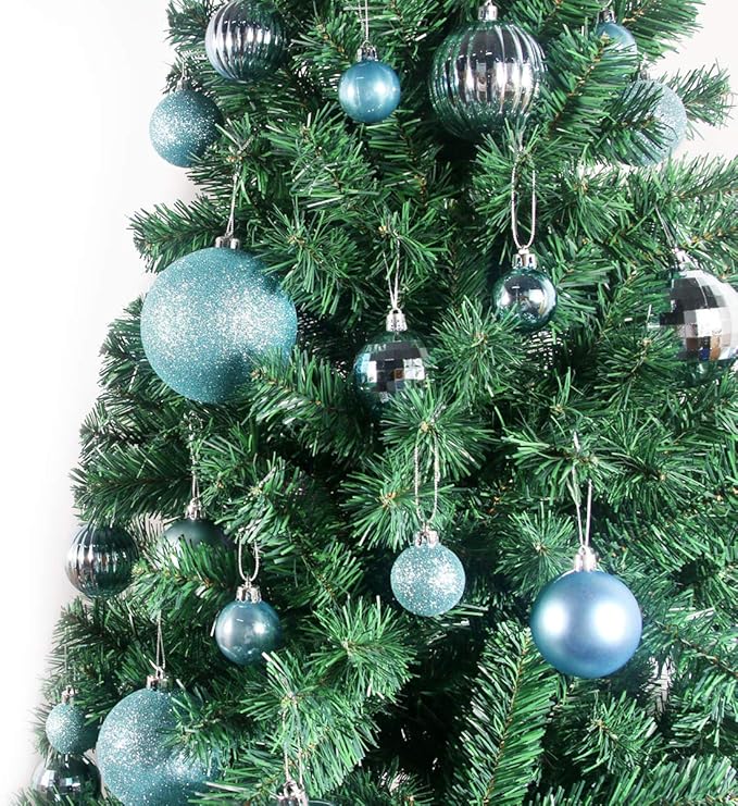 Baby Blue 4.0" Large Christmas Balls - Christmas Tree Decoration Ornaments Shatterproof Hanging Balls for Birthday Halloween Holiday Wedding Decorations Set of 4pcs