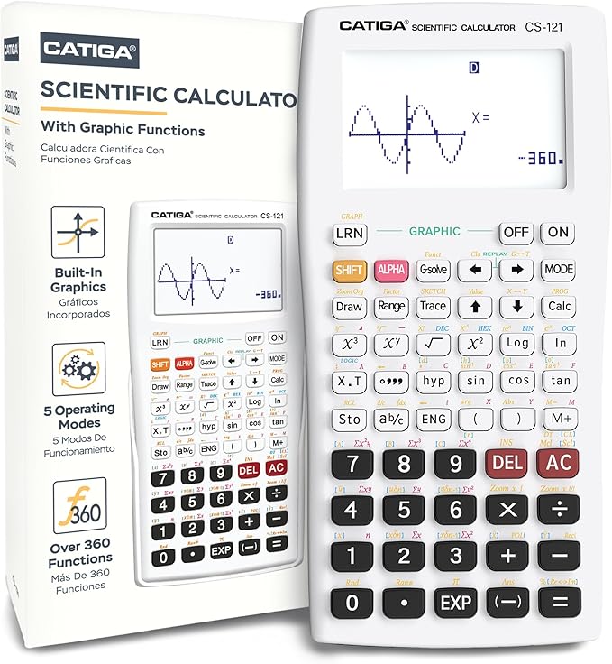 Scientific Calculator with Graphic Functions - Multiple Modes with Intuitive Interface - Perfect for Students of Beginner and Advanced Courses, High School or College