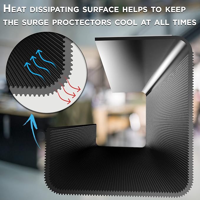 No-Screw Under Desk Cable Management Tray - Self-Adhesive Installation, Cord Management, Cable Tray, Under Desk Wire Organizer - Black Set of 2