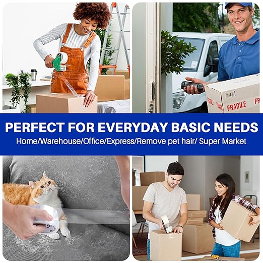 Clear Packing Tape, 18 Rolls Heavy Duty Packaging Tape with Dispensers for Packing Shipping Moving and Sealing, Thicker Packing Tape-2" x 65 Yards Per Roll, 1170 Total Yards