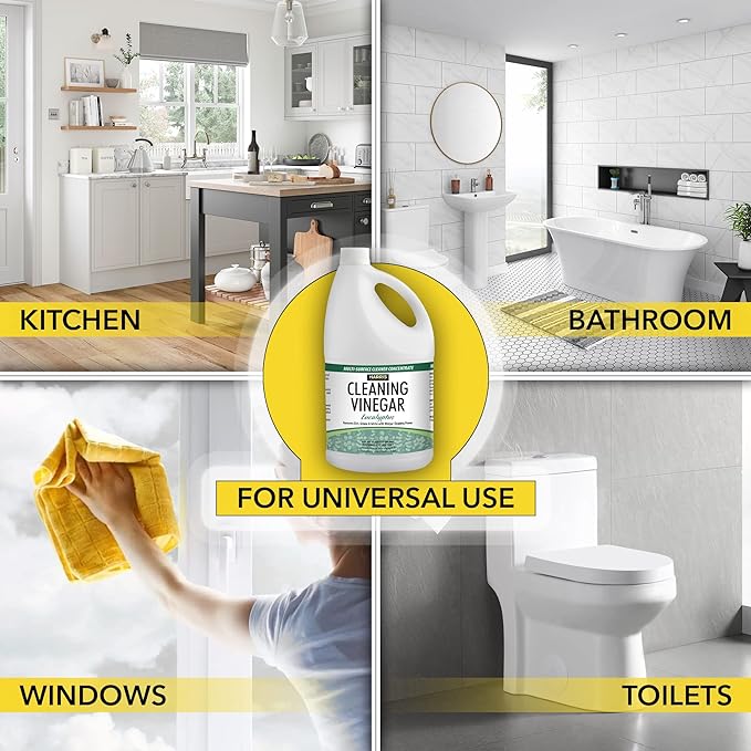 HARRIS Cleaning Vinegar All Purpose Household Surface Cleaner, 128oz (Eucalyptus) with Easy Pour Funnel Included