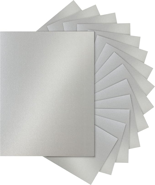 120 Sheets Shimmer Silver Cardstock 8.5 x 11 Craft Paper, 250gsm/92lb Heavyweight Certificate Paper Card Stock for DIY Card Making, Wedding Invitations, Thank You Cards, Business Cards
