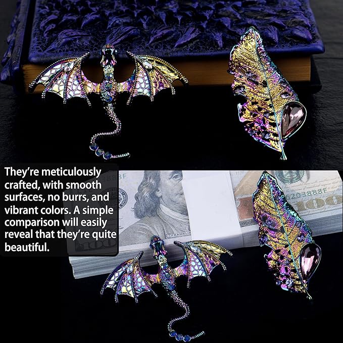 3D Dragon Eye Embossed Journal,Resin Engraving Notebook,Dnd notebook for Dragon Lovers ，Blank Paper,Hardcover Travel Notepad for Writing,Sketchbook,Collection,Gift,Decoration A4 and A5 Size (A5-Dark Purple-two brooches)