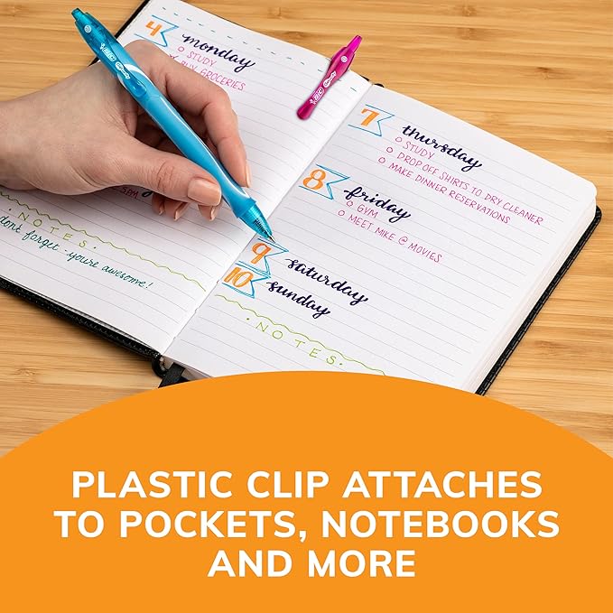 BIC Gelocity Quick Dry Ocean Themed Gel Pens, Medium Point (0.7mm), 8-Count Gel Pen Set, Colored Gel Pens for Note Taking and Journaling