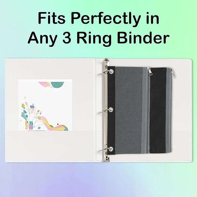 Pencil Case Pouch Bulk 100 Pack of School, Classroom, Teacher, Office Supplies | Pencil Bag Pouch for 3 Ring Binder with Mesh Pocket Window and Zipper | Binder Pencil Pouches for School, Office Budget