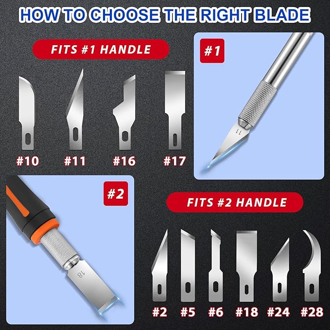DIYSELF 150-Piece Hobby Craft Knife Blades, #17 Exacto Knife Blades, Hobby Knife Replacement Blade with Storage Case, Sharp Art Knives Blade Refills Perfect for Cutting（#17）