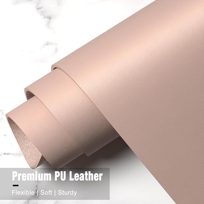 Hsurbtra Desk Pad, 23.6" x 13.8" PU Leather Desk Mat, M Extended Mouse Pad, Waterproof Desktop Blotter Protector, Non-Slip Ultra Thin Small Laptop Keyboard Writing Mat for Office Home, Beige Apricot