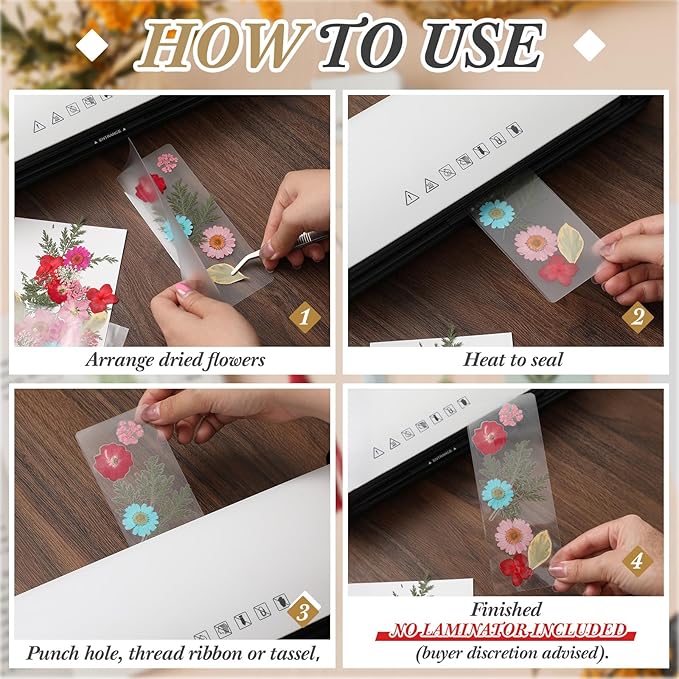 150 Pcs DIY Pressed Dried Flower Bookmark Making Kit, DIY Bookmark Bulk Thanksgiving Teacher Gifts for Reading Women Book Lovers(2 x 6 Inch,Rainbow Color)