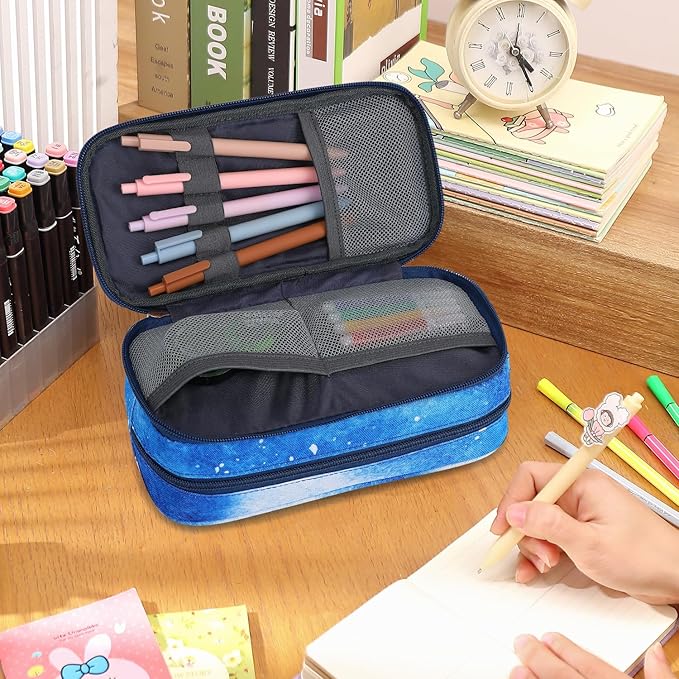 Pencil Cases for kids, Large Capacity Pencil Pouch, Office College School Marker Organizer Case pen for Men Women Adult Teens