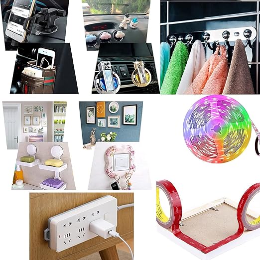 Double Sided Tape 2in x 16.5ft, Mounting Tape Heavy Duty, Removeable PE Foam Tape Strips, Strong Adhesive Tape Waterproof Free Damage for Paint Wall Picture Hanging Poster