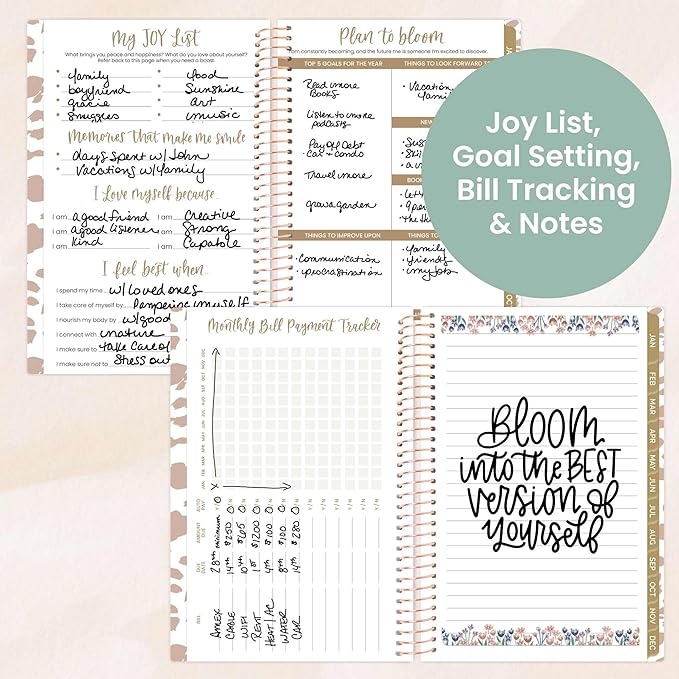 bloom daily planners 2026 Pocket Planner - 4” x 6” - (January 2026 - December 2026) - MINI Weekly/Monthly Agenda Organizer & Calendar Book - Tan Leopard