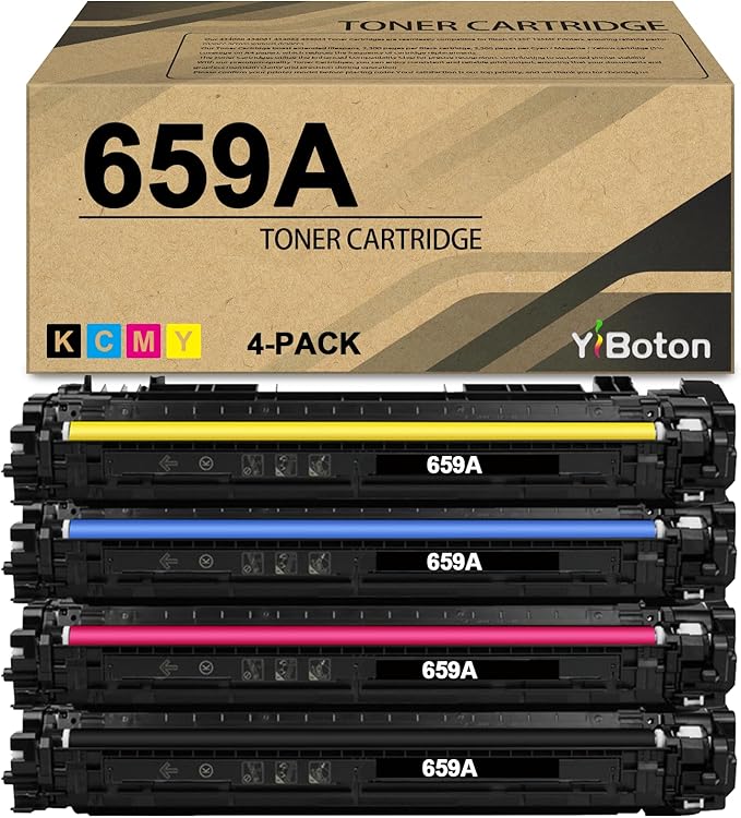 659 659A High Capacity Toner Cartridge Replacement for HP 659A 659X Toner Cartridges W2010A W2011A W2012A W2013A Compatible for Color Enterprise MFP M856DN M856X M776 M776DN M776Z M776ZS Printer