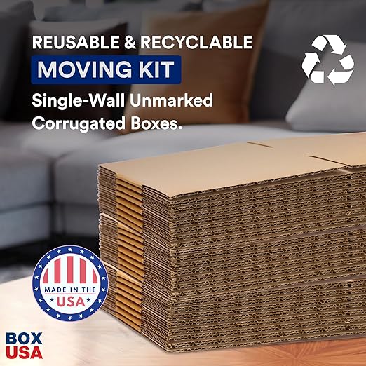 BOX USA Moving Boxes Small 16"L x 10"W x 10"H 10-Pack - Corrugated Cardboard Box for Shipping, Mailing, Packing, Packaging and Storage