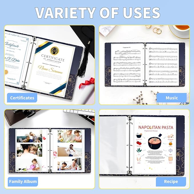 SUNEE Sheet Protectors 500 Packs for 3 Ring Binder, PVC-Free Clear Page Protectors 8.5x11 Inches Plastic Sleeves for Paper, Documents, Photos, Top Loading Binder Sleeves Letter Size