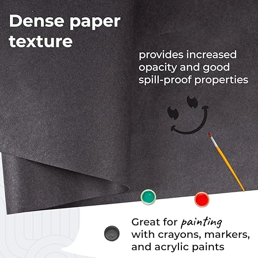 Black Kraft Paper Roll 36" x 8400" (700 feet) - Quality USA-Made Large Paper Roll 45lb Thickness for Packing, Moving, Shipping & Crafts/Art - 100% Recyclable Natural Wrapping Material by IDL Packaging