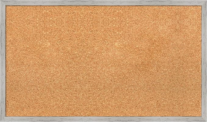 Amanti Art Natural Cork Board for Wall, 17x29 Vision Board with White Frame, Medium Corkboard Office Decor for Home Organization, Cottage Corkboard Pinboard to Display Items for Home Organization in