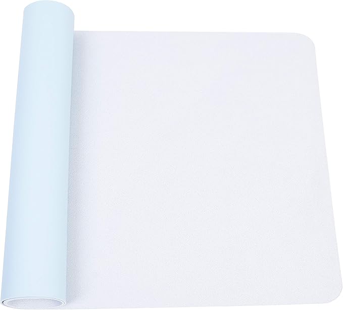 YSAGi Non-Slip Leather Desk Pad L Size, Waterproof Laptop Computer Desk Keyboard Mat, Table Protector Blotter Mat, Large Mouse Pad for Office/Work/Home/Decor(Sky Blue, 35.4" x 17")