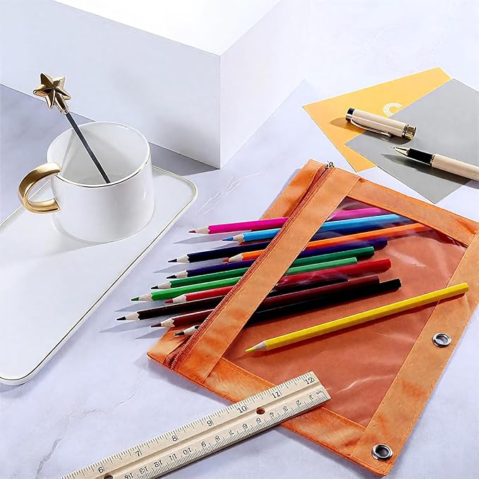 Pencil Pouch 3 Ring, School Supplies Back to School Essentials Kits for Girls Kids Boys Middle Kindergarten 2 Pack
