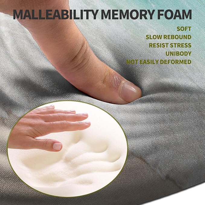 Hokafenle Ergonomic Mouse Pad Wrist Support, Terraced Slope Carpal Tunnel Wrist Pad for Mouse with Unibody Memory Foam, Wrist Rest Pain Relief Mousepad (Beach, 11.8x7.9 in)
