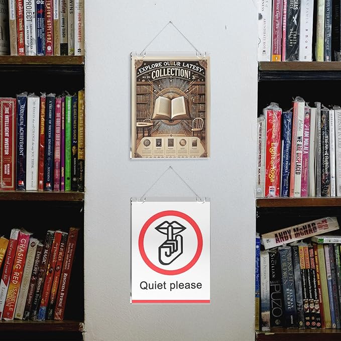 NIUBEE 20 Pack Acrylic Sign Holder 8.5 x 11 inches Clear Wall Mount Frame Bonus , Wall Mount Plastic Sign Holder Perfect for Home, Office, Store, Restaurant- Vertical