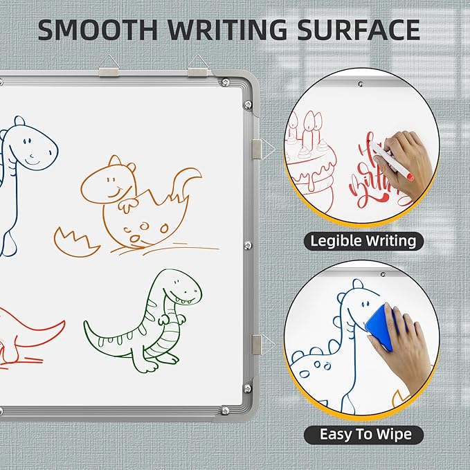 Large Dry Erase Calendar Whiteboard for Wall, Polegas 24" X 18" Magnetic White Board Calendar, Double Sided Whiteboard Calendars Dry Erase, Wall Hanging Monthly Board for Home School Office