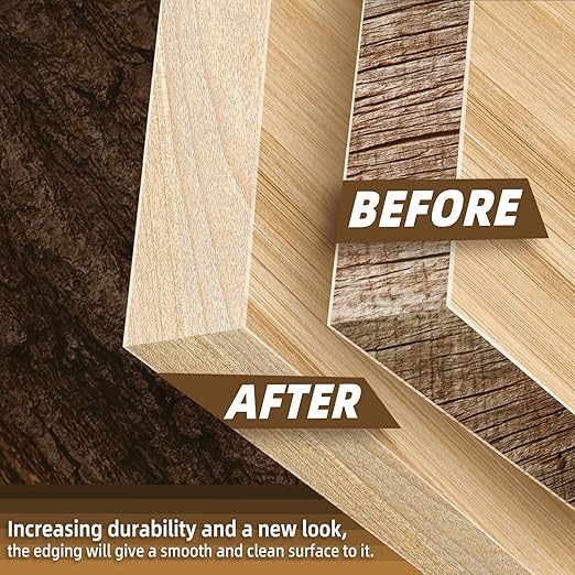 GSCIT Club Red Oak Edge Banding, 3/4 inch x 500ft roll of Veneer Edge Banding Preglued Flexible, Wood Tape Banding for Cabinet Repair Plywood