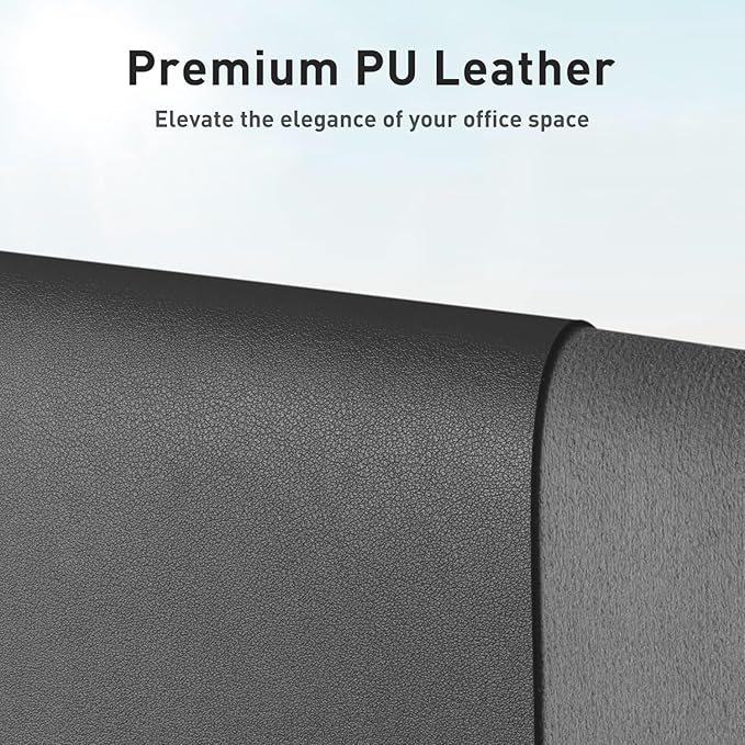 Aothia Faux Leather Desk Mat – Large Mouse Pad, Non-Slip PU Leather Blotter, Waterproof Writing Surface for Office and Home (Grey, 47.2" x 23.6")